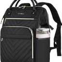 VANKEAN 17 Inch Laptop Backpack for Women Men Fashion Computer Work Bag, Large Capacity Waterproof Backpack with USB Port & RFID Pockets, College Daypack Business Travel, Black