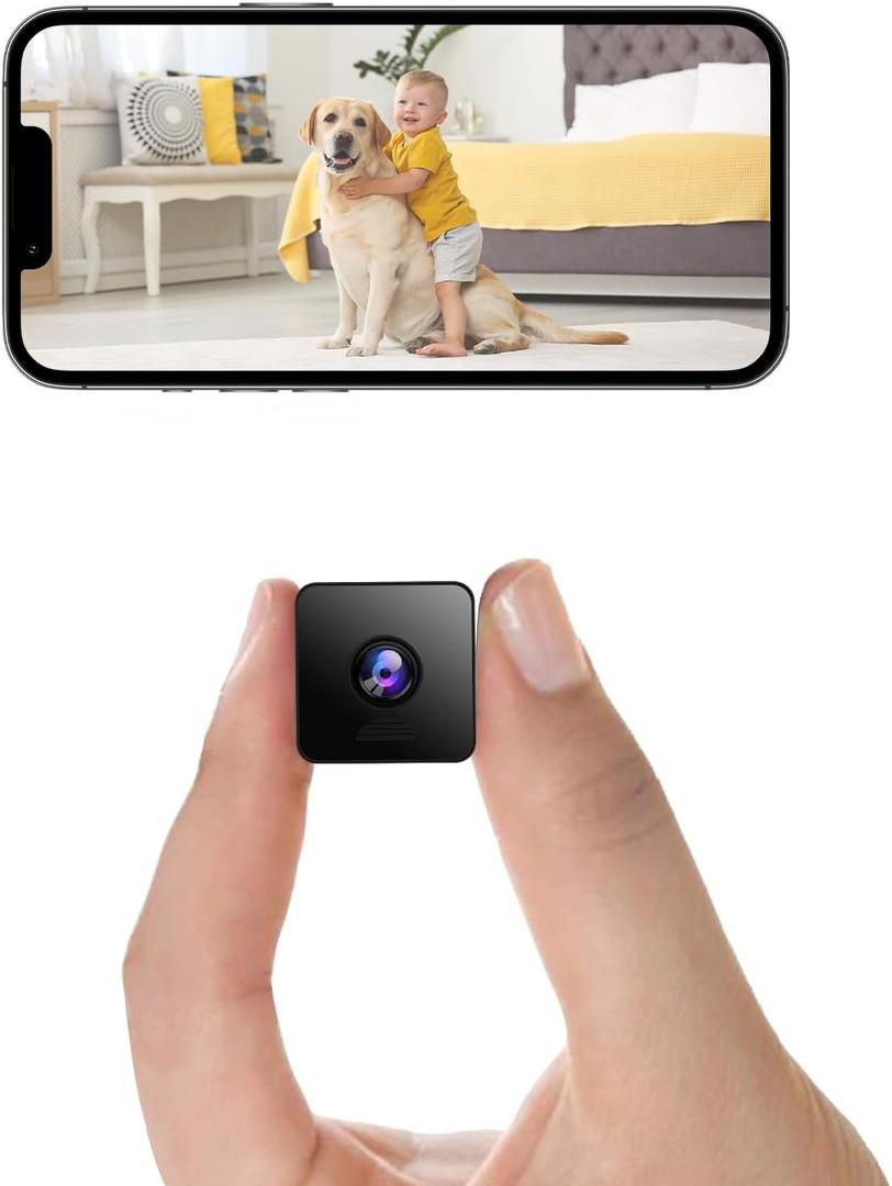Mini Camera, 1080P HD Indoor, Cameras for Home Security, USB Charger Indoor Wireless WiFi Security Control pet Camera, Baby/anny Monitor, with Night Vision Function