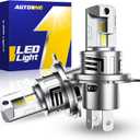 AUTOONE 9003 H4 HB2 LED Bulb, 50000LM 900% Brightness, Compact Design 99% Compatibility, Longer Lifespan, IP68, Quick Installation, Pack of 2
