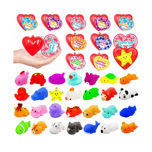 Pack Valentines Day Gifts for Kids ,Mochi Squishy Toys Filled Hearts Box with Valentine Cards Classroom Prizes Exchange Gifts Prizes Valentine Party Favors Valentines Day Gifts for Kids Boy Girl