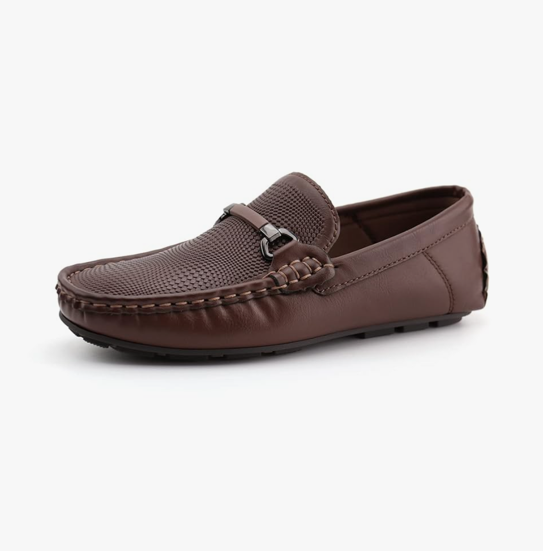 JABASIC Kids Penny Loafer Casual Slip-On Moccasin Flats Boys Dress Shoes, Size 3