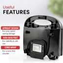 Elite Gourmet Maxi-Matic Electric Nonstick Belgian Waffle Iron Snack Maker Machine, Breakfast, Sandwiches, Compact & Portable, 2 Slice, Black