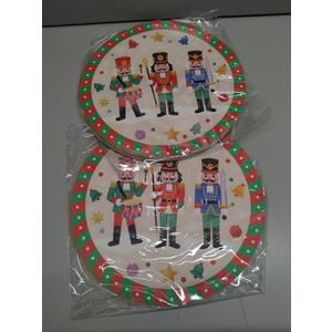 Gandeer Leather Nutcracker Round Placemats Set of 12 Christmas Place Mats 13 Inch Non Slip Washable Round Table Mats Heat-Resistant for Christmas Party Home Kitchen Dining Decoration