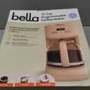 bella 12 Cup Programmable Coffee Marker, Reusable Dishwasher Safe Accessories, Easy LCD diaply, Auto Shutoff, 900 watt, Blossom