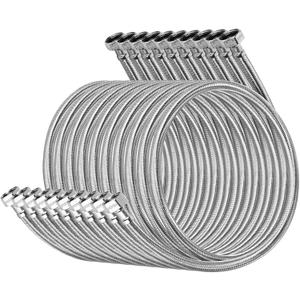 [10-Pack 24 Inch] 1/2" x 1/2" FIP Flexiable Faucet Supply Lines, Bathroom Faucet Hose Connector, 304 Stainless Steel Braided Water Supply Line for Kitchen
