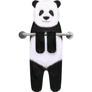 AGRIMONY Funny Panda Hand Towels for Bathroom Kitchen - Cute Decorative Decor Hanging Washcloths Face Towels Super Absorbent Soft - Housewarming Birthday Christmas Fun Gifts for Women Panda Lovers