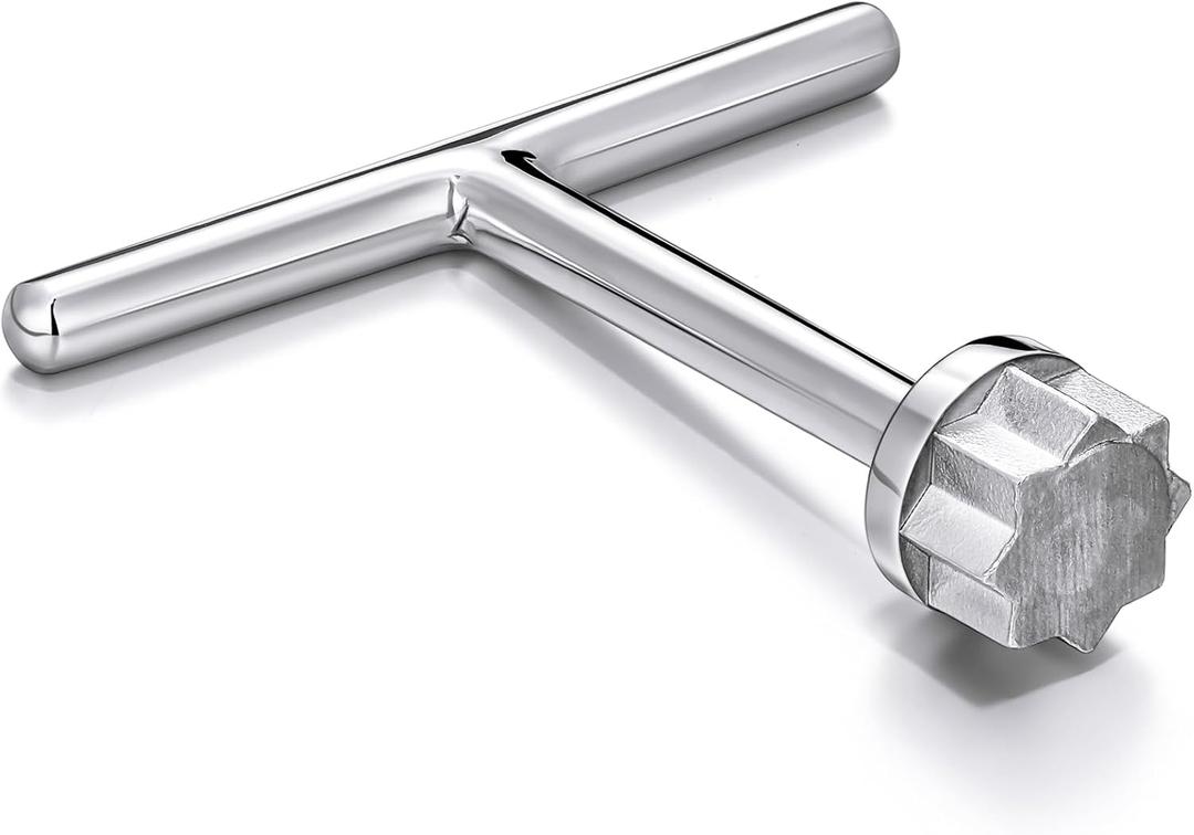 Stainless Steel 23 mm T-Handle Star Pattern Key for Deck Plate and Deck Fills Portable Winches Key Versatile Sailboat Tool Rust-Resistant Maritime Tools