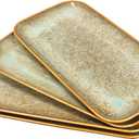 Ceramic Dinner Plates Dish Set, Set of 4, Microwave Oven and Dishwasher Safe,Scratch Resistant, Dinnerware Kitchen Porcelain Serving Dishes Brown glaze change, 12.4 Inch Rectangle plate (Rectangle Brown Reactive glaze)