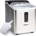 Igloo Portable Ice Maker with Scoop - Ice Maker with LED Control Panel & 1.5 Quart Water Tank - Stainless Ice Cube Maker Produces 26 Lbs. of Ice in 24 Hours with 9 Large or Small Cubes in 7 Minutes