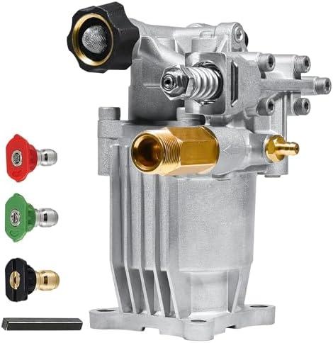 TOOLCY 3/4" Shaft Horizontal Pressure Washer Pump, 2600-3300 PSI @ 2.5 GPM - Power Washer Pump for Gas Washer - Compatible with Honda, Simpson, Ryobi and More