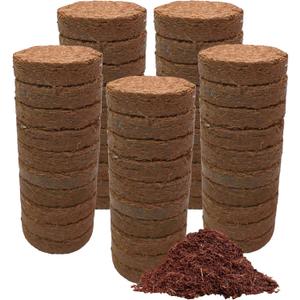 Coco Coir Discs (40mm, 50-Pack) - Organic Coconut Disc for Plants - Seed Starting Discs - Seedling Soil for House Plants, Potting Soil, Indoor Gardens - Organic Coco Coir - Compressed Coconut Pellets