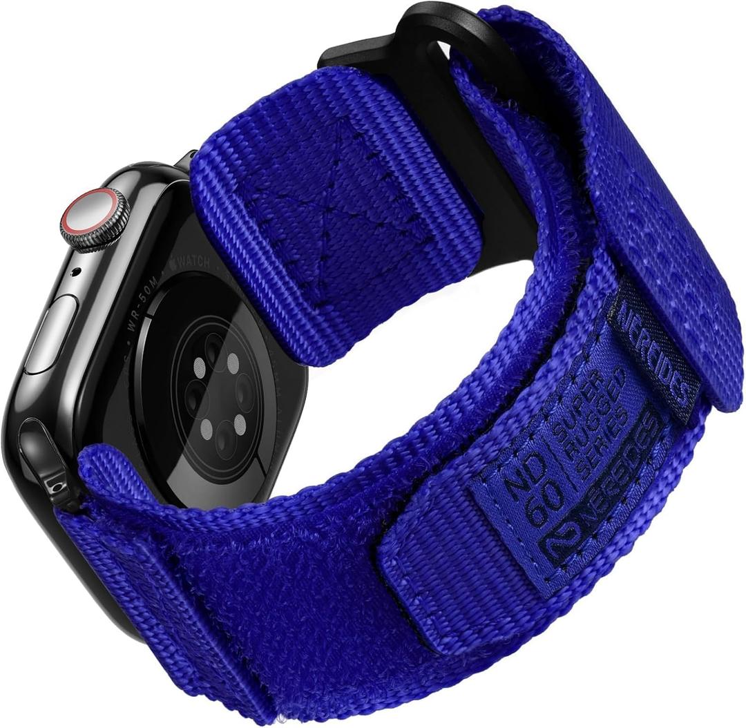 Nereides Compatible with Apple Watch Series 11 Band Series 10/9/8/7/6/5/4/SE/SE2/Ultra 3/2/1, Nylon Sports Strap with Woven Design for 49mm/46mm/45mm/44mm (L,Electric Blue)
