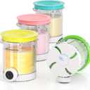 4 Pack for Ninja Creami Swirl Pints and Lids Compatible with Ninja NC700 Series, NC701, NC701C, Creami Containers for Swirl Ice Cream & Soft Serve Makers, BPA-Free, Dishwasher Safe