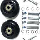 LOTOWELZON 2pcs Luggage Suitcase Replacement Wheels, 50/64/70/75/84/90mm Rubber Inline Roller Skate Wheels with 8mm(0.31") ABEC-7 608ZZ Bearings Repair Kits (Black)
