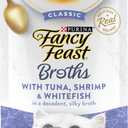 Purina Fancy Feast Broths Classic Cat Food Topper With Tuna, Shrimp, and Whitefish - (Pack of 16) 1.4 oz. Pouches, BBD 03/2028