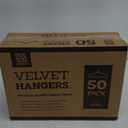 Zober Velvet Hangers 50 Pack - Ivory for Coats, Pants & Dress Clothes - Non Slip w/ 360 Degree Swivel, Holds up to 10 lbs - Strong Felt Hangers for Clothing