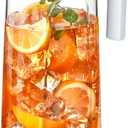 Amazing Abby - Slim - Tritan Pitcher (64 oz), Unbreakable Plastic Water Pitcher with Lid, BPA-Free, Heat-Resistant, Dishwasher-Safe, Great for Both Iced and Hot Drinks, Indoors and Outdoors, White