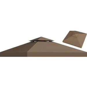 Gazebo Canopy Replacement 10x10ft Outdoor Shelter Canopy Cover (Coffee)