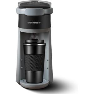 Elite Gourmet EHC323X Rapid Brew Technology 2-in-1 Capsule Coffee Maker, 6~12oz Brewing Capacity, K-Cups and Grounds, Adjustable Mug Height, Reusable Filter, Black