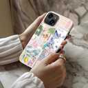 for iPhone 15 Plus Case Cute - Wireless Charging Compatible - Dual-Layer Hard Shell + Silicone Cover - Aesthetic Protective Phone Case for Women - Coquette Italian Summer Collage Coastal
