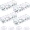 Tatuo 4 Pcs Cable Organizer Box with Wire Ties, Plastic Cord Storage Box with Lid, Electronics Organizer for Home Office Desk Organizers and Accessories (Clear)