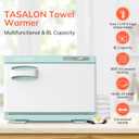 TASALON 8L Professional Hot Towel Warmer Cabinet, Use for Spa & Salon and Bathroom, Upgrade Fast Heating Aluminum Interior, Fits up to 24 Small Towels, White
