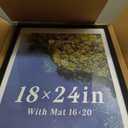 18x24 Picture Frame - Black Solid Wood Photo Frames - Displays Photos 16x20 with Mat or 18 x 24 without - Room, Office, Gallery, Studio, and Hallway Decor - Wall Hanging
