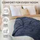 Sunbeam Royal Posh Velvet Heated Throw Electric Blanket, 50" x 60", 4 Heat Settings, 4-Hour Auto Shut-Off, Warming Throw for Couch, Fast Heating, Machine Washable, Warm and Cozy, Rain Storm Blue