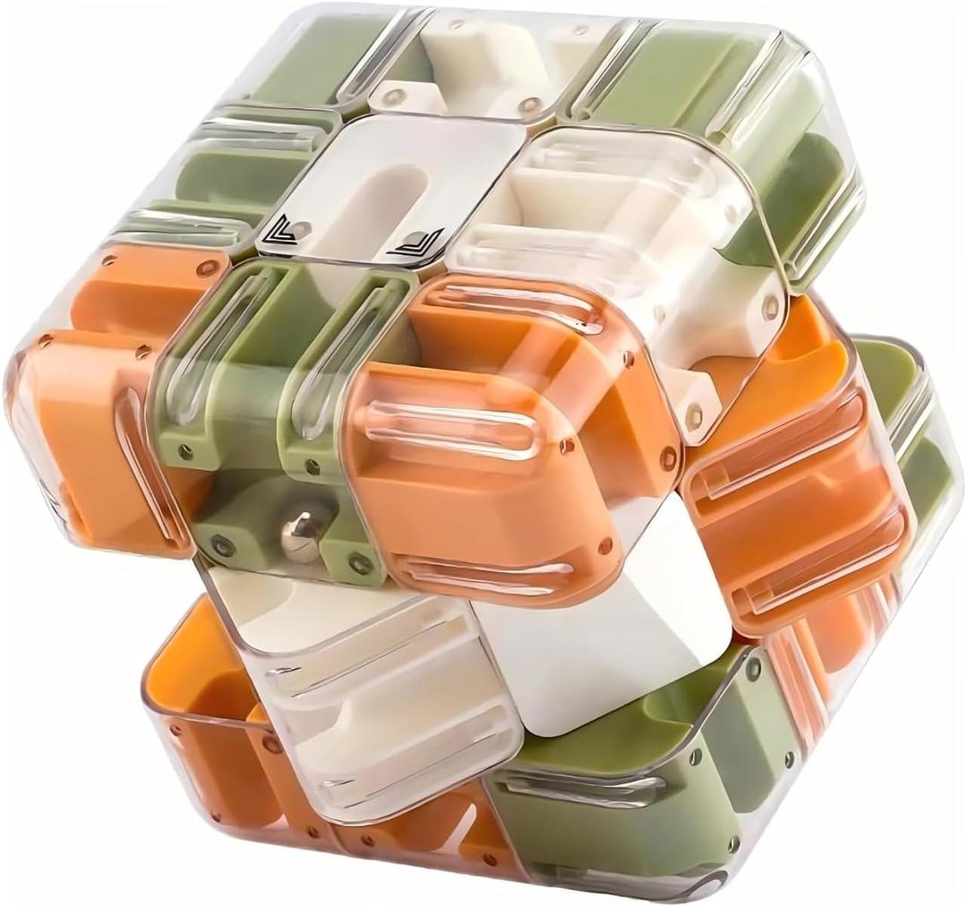 Large 3D Labyrinth Cube Puzzle  Engaging Brain Teaser Toy3D Labyrinth Stress Balls for Adults, Brain Training Maze Cube, Logic Puzzle Cube for Stress Relief & Focus  Gift for Teens & Adults