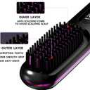 10 o'clock Cordless Hair Straightener Brush, Portable Straightening Brush for Travel, Mini Ionic Hot Comb, Rechargeable Hair Brush Straightener for Women, Dual Power