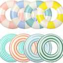 Libima 7 Pcs Inflatable Pool Floats for Adults, Swimming Rings Swim Tube Pool Rings Floaties for Adults Hawaiian Beach Party Decorations