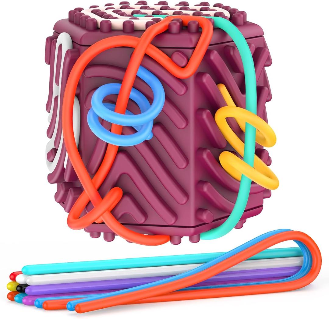 3D Upgraded Silicone Sensory Board with Built-in Storage  Fidget Travel Toys for Kids & Toddler, ADHD Autism Anxiety Relief Items (Red)