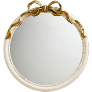 24-Inch Gold Bow Resin Mirror  Perfect Decorative Accent for Nursery and Elegant Baby Room Decor (Gold_1, 24in)