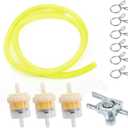 Gas Fuel Line Hose Clamps Fuel Filters with Inline Shut Off Valve Petcock Set for 50cc 70cc 90cc 110cc 125cc 150cc Taotao Coolster Apollo Baja ATV Four Wheeler Dirt Pit Bike(yellow)