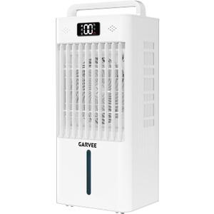 Garvee Evaporative Air Cooler, 10L (2.6Gal) Portable Cooler Fan with TOUCH SCREEN & Remote Control, 3 Speeds & 3 Modes, LED Display, Ice Packs & Casters Included, for Bedroom, Office, Home