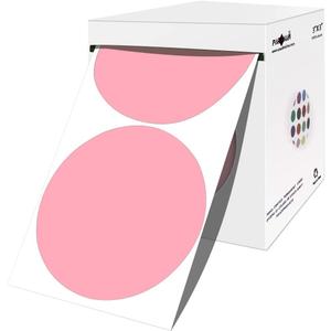 PARLAIM 3 Inch Round Color-Code Dot Stickers, 500 Color Coding Circle Labels per Roll Dispenser Box for Inventory, Pink