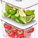 VAKUEN Premium Airtight Food Storage Containers, Rectangular 2PC(1.06qt), Smart One-Click Seal Lid, No Hinges, Patented Double Silicone Lining, 100% Leak Proof, BPA-FREE, Dishwasher, Microwave Safe