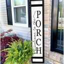 Surfapans Welcome To The Porch Sign For Front Porch Standing 45"X9" Wood Frame Large Rustic Farmhouse Outdoor Tall Board Welcome Sign Modern Home Outside Front Door Vertical Wall Decor (Black)