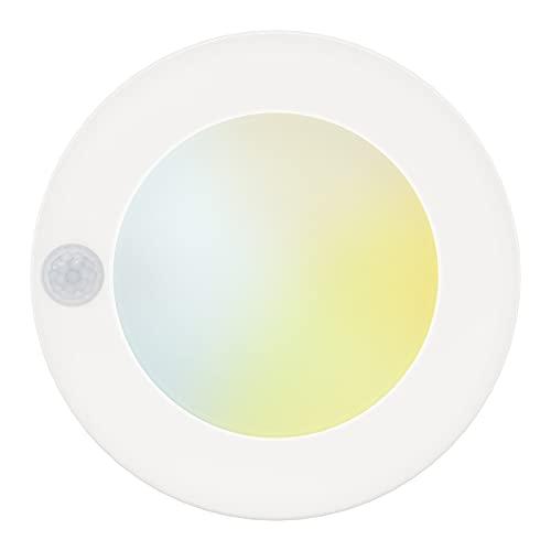 JULLISON 4 Inch Field Selectable 5CCT LED Motion Sensor Ceiling Light, 120V Wired Closet Light, 10 Watts, 600Lm, CRI80+, Non-dimmable, ETL Certified, Wet Location, Round/White, 1 Pack