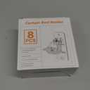 Goabroa Curtain Rod Holders No Drilling, 8 Pack Adhesive Universal Curtain Rod Brackets for Rod 0.5"-1.18" in Diameter, Adhesive Curtain Rod Holder for Bedroom, Living Room, Bathroom (Clear)