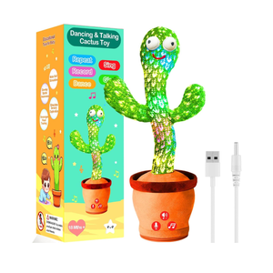 Rechargeable Dancing Talking Cactus Toy Mimics Back, Singing Mimicking Cactus Baby Toy That Talks Back, Educational Baby Toys 18 months+ w/ 51 English Songs, Valentines Day Gifts for Kids, Toddlers