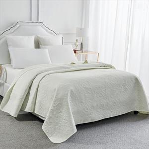 Sophia & William Bed Quilt Bedspread Coverlet - Reversible, Lightweight - Queen Size, Ivory