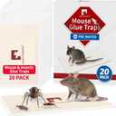LULUCATCH Mouse Traps, 20 Pack Pre-Baited Sticky Mouse Traps Indoor for Home, Non-Toxic Bulk Sticky Pads, Glue Traps for Rats, Bugs, Spider, Mice, Cockroach, Pet Safe, Easy to Use
