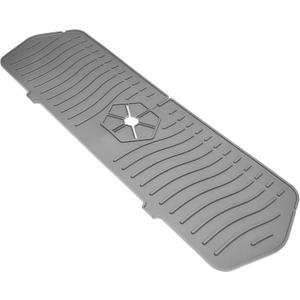 Silicone Sink Splash Guard Set - Faucet Handle Drip Catcher Tray, Dish Soap Sponge Draining Holder, Mat - Stylish Kitchen Sink Accessories for a Dry and Organized Counter - Grey Silicone Sink Splash Guard Set - Faucet Handle Drip Catcher Tray, Dish Soap Sponge Draining Holder, Mat - Stylish Kitchen Sink Accessories for a Dry and Organized Counter - Grey