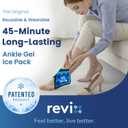 REVIX Ankle Ice Pack Wrap for Plantar Fasciitis with 45-Min Long Lasting Cold, Reusable Foot Ice Pack with Ice Grid Design, Cold Compress Therapy for Achilles Tendonitis, Swelling & Sprained Ankle