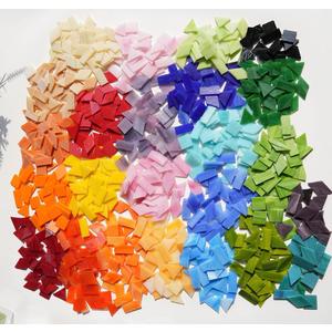 Lanyani 2.4lb Bulk Extra-Large Mosaic Glass Tiles, Opaque Stained Glass Tile Mosaic Pieces in Vibrant Mixed Colors, 4 Shapes for DIY Crafts and Hobbies