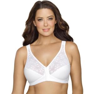 Exquisite Form 5100565 FULLY Lace Wireless Back & Posture Support Bra with Front Closure (44DD, White)