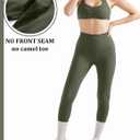 OMKAGI Smile Butt Lifting Workout Leggings for Women High Waisted Seamless Compression Yoga Pants (Green)