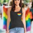 Ithalt Pride Tank Top for Women LGBT Rainbow Flag Shirt Love Heart Graphic Tee Lesbian Gay Pride Sleeveless Vest M
