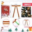 30Pcs Velvet Bows for Christmas Tree - Camel Small Christmas Tree Bows, Vintage Ribbon Bows for Garland, Wreath, Fireplace, Door, Gift Wrapping, Holiday Bows Ornaments for Xmas (5  7 Inch)